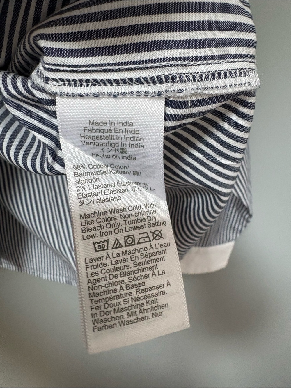 J. Crew NEW Women's Navy Pinstripe Button Shirt White Contrast Collar & Cuffs 3X - Picture 7 of 9